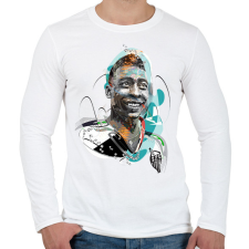 PRINTFASHION Pelé - Férfi hosszú ujjú póló - Fehér férfi póló