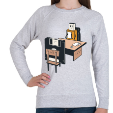 PRINTFASHION Pendrive vs floppy - Női pulóver - Sport szürke