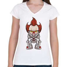 PRINTFASHION Penny Wise - Női V-nyakú póló - Fehér