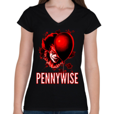 PRINTFASHION PENNYWISE 3 - Női V-nyakú póló - Fekete