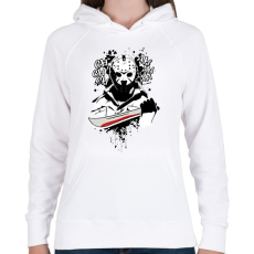 PRINTFASHION Péntek 13. - Jason Vorhees - Női kapucnis pulóver - Fehér