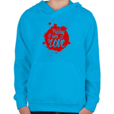 PRINTFASHION Péntek - Gyerek kapucnis pulóver - Azúrkék gyerek pulóver, kardigán