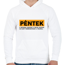 PRINTFASHION Péntek - Pálinka - Férfi kapucnis pulóver - Fehér férfi pulóver, kardigán