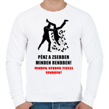PRINTFASHION PÉNZ A ZSEBBEN - Férfi pulóver - Fehér férfi pulóver, kardigán