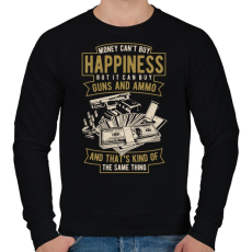 PRINTFASHION Pénz, fegyver, boldogság - Férfi pulóver - Fekete