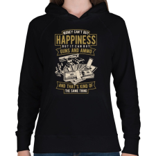 PRINTFASHION Pénz, fegyver, boldogság - Női kapucnis pulóver - Fekete női pulóver, kardigán