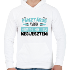 PRINTFASHION Pénztáros vagyok - Férfi kapucnis pulóver - Fehér