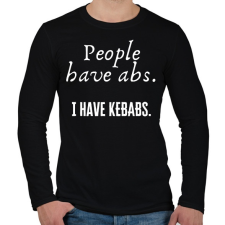 PRINTFASHION People have abs, I have kebabs - Férfi hosszú ujjú póló - Fekete férfi póló
