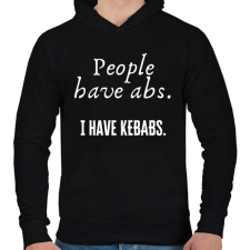 PRINTFASHION People have abs, I have kebabs - Férfi kapucnis pulóver - Fekete férfi pulóver, kardigán