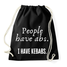 PRINTFASHION People have abs, I have kebabs - Sportzsák, Tornazsák - Fekete tornazsák