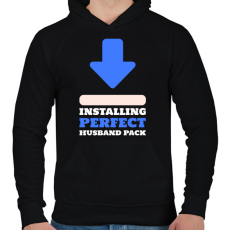PRINTFASHION PERFECT HUSBAND PACK - Férfi kapucnis pulóver - Fekete