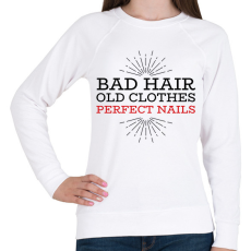 PRINTFASHION Perfect nails - Női pulóver - Fehér