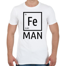 PRINTFASHION Periodic Ironman Fekete - Férfi póló - Fehér férfi póló