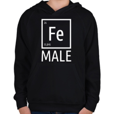PRINTFASHION Periodic Ironman Női Fehér - Gyerek kapucnis pulóver - Fekete