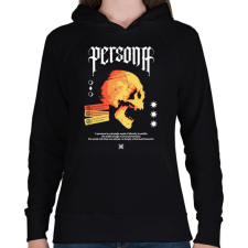 PRINTFASHION Persona - Női kapucnis pulóver - Fekete női pulóver, kardigán