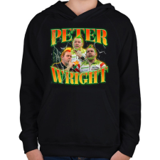 PRINTFASHION Peter Wright - darts - Gyerek kapucnis pulóver - Fekete gyerek pulóver, kardigán