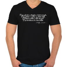 PRINTFASHION Petőfi Sándor - Szeptember végén - Férfi V-nyakú póló - Fekete