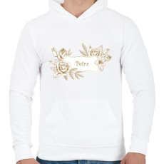 PRINTFASHION Petra - Férfi kapucnis pulóver - Fehér