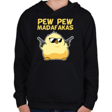 PRINTFASHION Pew Pew madafakas csirke - Gyerek kapucnis pulóver - Fekete gyerek pulóver, kardigán