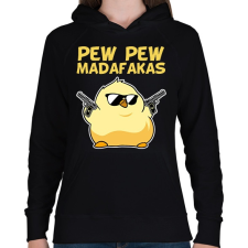 PRINTFASHION Pew Pew madafakas csirke - Női kapucnis pulóver - Fekete női pulóver, kardigán