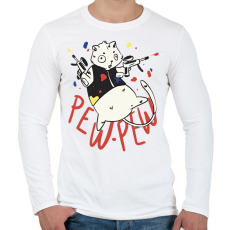 PRINTFASHION Pew pew madafakas hörcsög - Férfi hosszú ujjú póló - Fehér