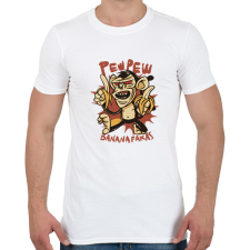 PRINTFASHION Pew pew majom bananafakas - Férfi póló - Fehér férfi póló