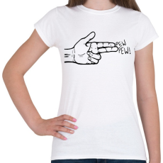 PRINTFASHION Pew Pew - Női póló - Fehér