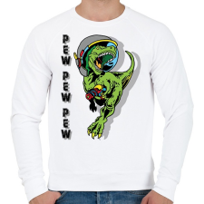 PRINTFASHION Pew pew pew - dinoszaurusz - Férfi pulóver - Fehér férfi pulóver, kardigán