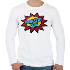 PRINTFASHION Pew Pew Pew - Férfi hosszú ujjú póló - Fehér férfi póló