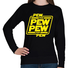 PRINTFASHION Pew pew pew - Női pulóver - Fekete