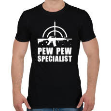 PRINTFASHION Pew pew speciaist - Férfi póló - Fekete