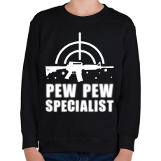 PRINTFASHION Pew pew speciaist - Gyerek pulóver - Fekete