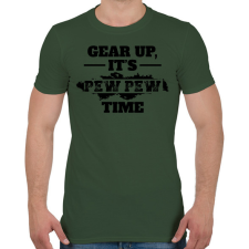 PRINTFASHION Pew pew time - Férfi póló - Katonazöld férfi póló