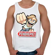 PRINTFASHION Pewdiepie - Férfi atléta - Fehér atléta, trikó