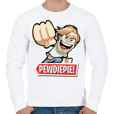 PRINTFASHION Pewdiepie - Férfi pulóver - Fehér
