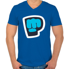 PRINTFASHION PewDiePie - Férfi V-nyakú póló - Királykék férfi póló