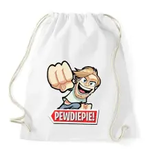 PRINTFASHION Pewdiepie - Sportzsák, Tornazsák - Fehér tornazsák