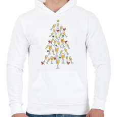 PRINTFASHION Pezsdítő karácsonyfa - Férfi kapucnis pulóver - Fehér