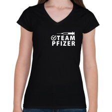 PRINTFASHION Pfizer Team - Női V-nyakú póló - Fekete női póló