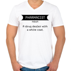PRINTFASHION Pharmacist - Drug dealer - Férfi V-nyakú póló - Fehér