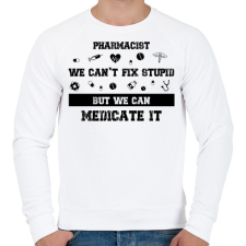 PRINTFASHION Pharmacist - we can't fix stupid - Férfi pulóver - Fehér férfi pulóver, kardigán