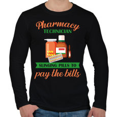 PRINTFASHION Pharmacy technician - Férfi hosszú ujjú póló - Fekete