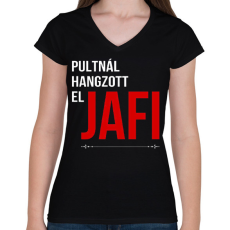 PRINTFASHION PHE4 - Női V-nyakú póló - Fekete