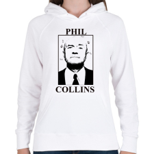 PRINTFASHION Phil Collins - Női kapucnis pulóver - Fehér női pulóver, kardigán