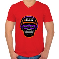 PRINTFASHION PHx Suns - Férfi V-nyakú póló - Piros férfi póló