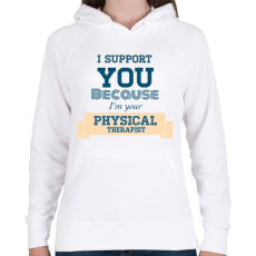 PRINTFASHION PHYSICAL THERAPIST - Női kapucnis pulóver - Fehér