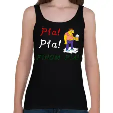 PRINTFASHION PIA PIA FINOMPIA - Női atléta - Fekete női trikó