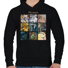 PRINTFASHION Picasso - részletek - Férfi kapucnis pulóver - Fekete