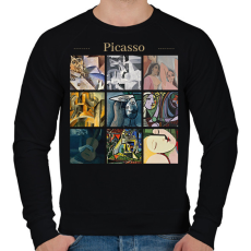 PRINTFASHION Picasso - részletek - Férfi pulóver - Fekete
