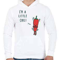 PRINTFASHION Pici Chili - Férfi kapucnis pulóver - Fehér